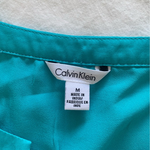Calvin Klein aqua button blouse - Picture 3 of 3
